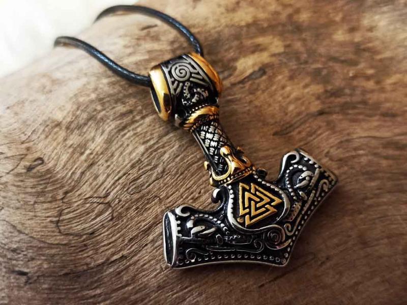 Runen - Valknut Edelstahl Thorhammer